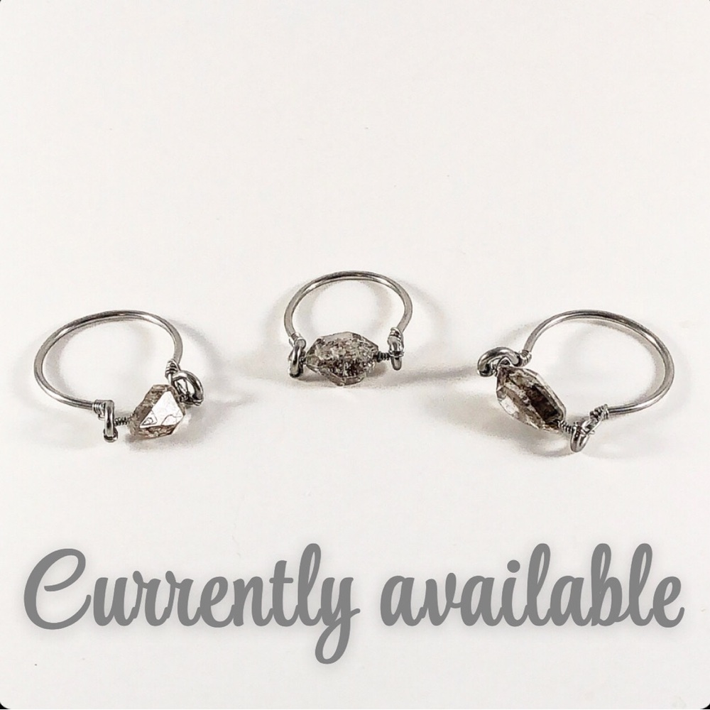 Herkimer Diamond Ring Stacks